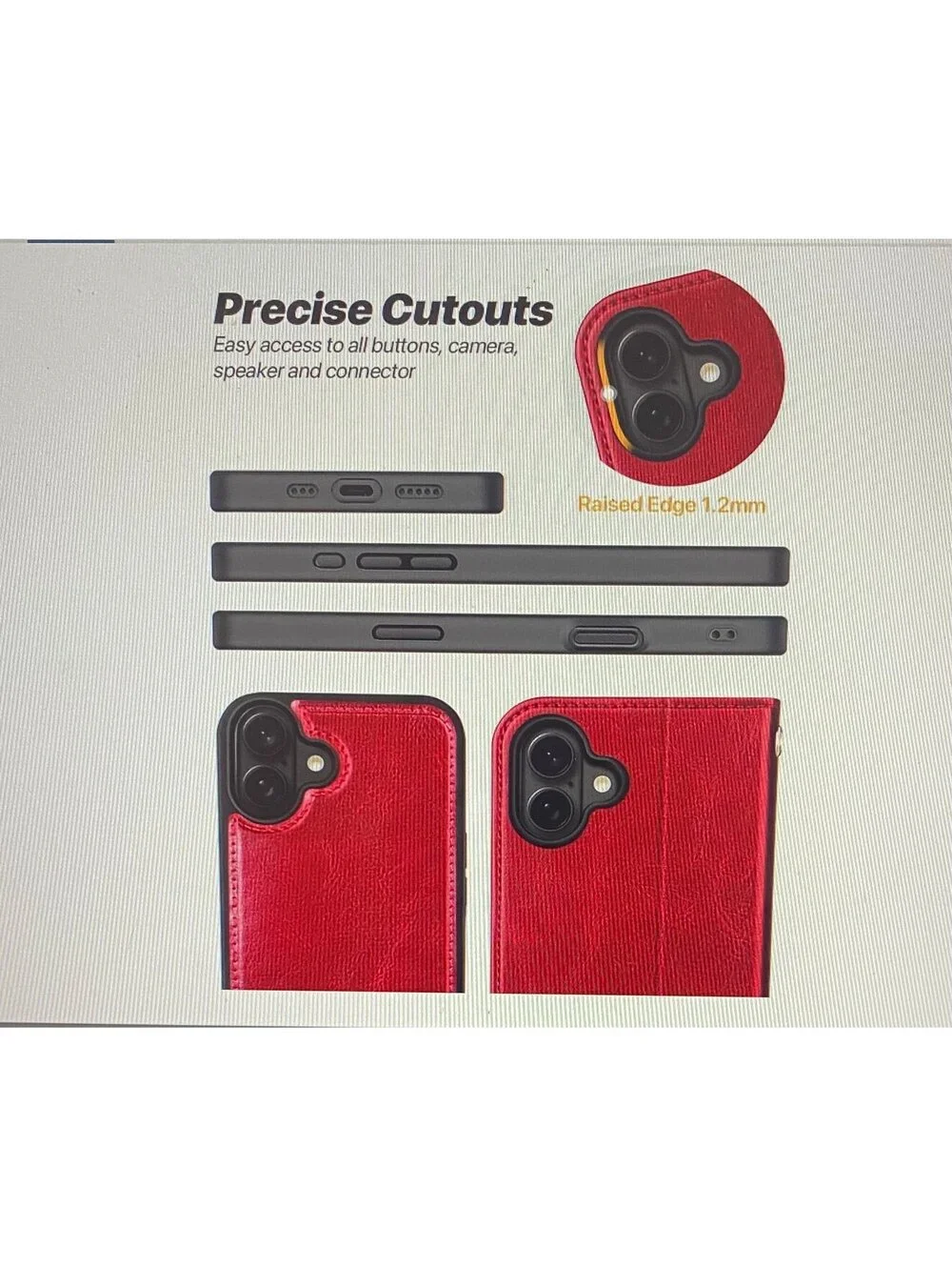 OCASE Wallet Case for iPhone 17 Red